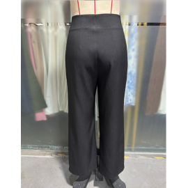 High Waist Drooping Casual Black Work Pant Light Luxury Mopping Floor Wide Legged Straight Leg Pants