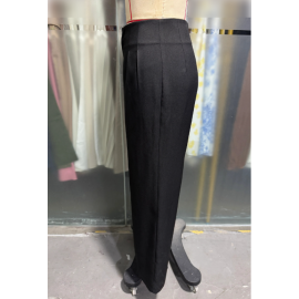 High Waist Drooping Casual Black Work Pant Light Luxury Mopping Floor Wide Legged Straight Leg Pants