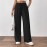 Summer Popular Casual Pants Loose Pockets Elastic Wide Leg Trousers for Women