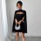 Women Clothing round Neck Sunken Stripe Pearl Chiffon Cape Sheath Dress for Women