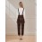Fall Winter Classic Plaid Contrast Color Overalls High Waist Loose Wide Legs Trousers