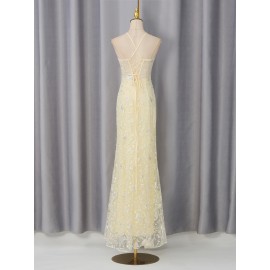 Sexy Socialite Dress Autumn Embroidered Voile Sling Slim Slimming Dress Women Clothing