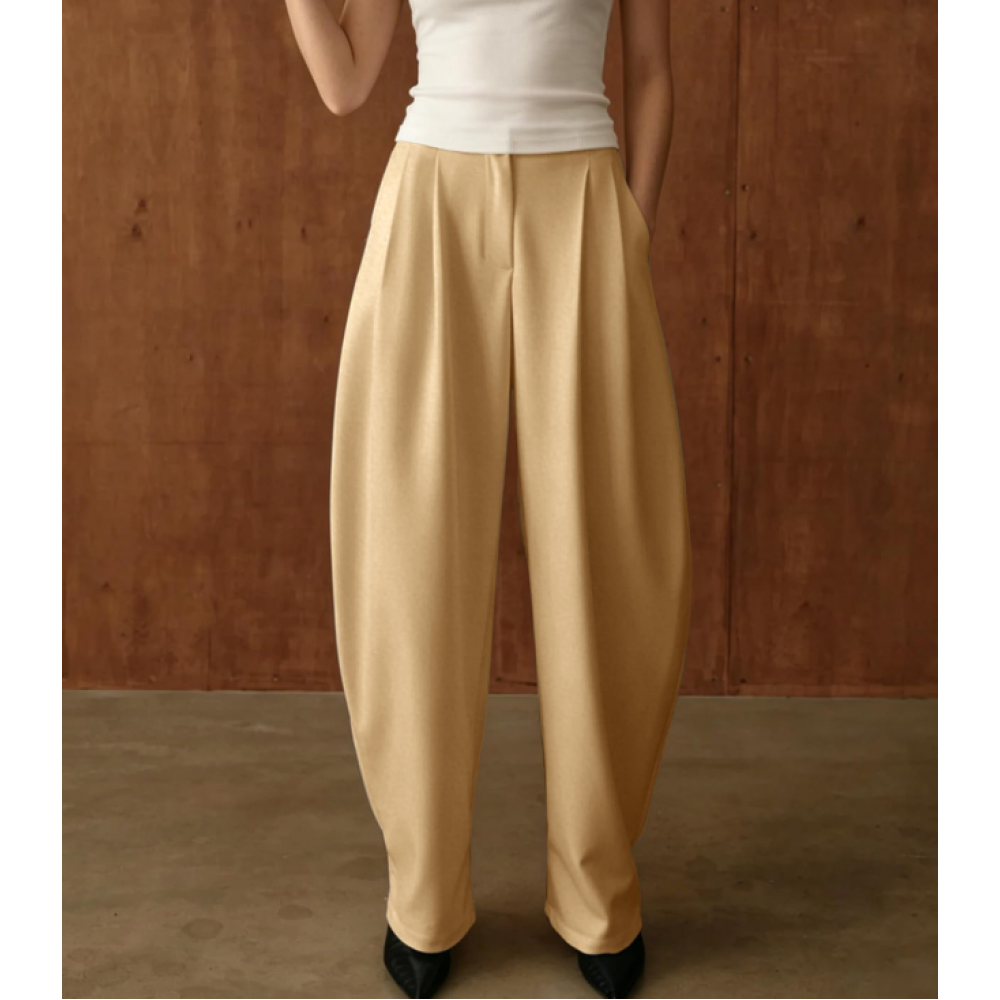Women Supply Solid Color Professional Casual High Street Wide Leg Pants