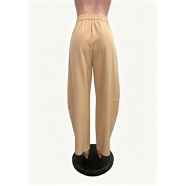 Women Supply Solid Color Professional Casual High Street Wide Leg Pants