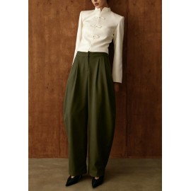 Women Supply Solid Color Professional Casual High Street Wide Leg Pants