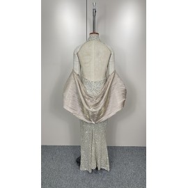 Spring Summer Women Sexy Shawl Sequin Dress Ball Dress Two Pieces