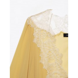 Women Clothing Fashionable Stitching Lace Shirt