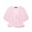 Sweet Girlish Age Reducing Plaid Puff Sleeve Shirt Waist Tight Ruffle Swing Top