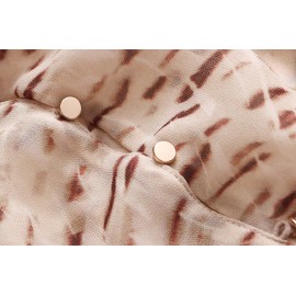 Fashionable Vacation Design Pattern V neck Loose Breathable Lantern Sleeve Shirt
