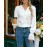 Early Autumn French White V neck Lace Shirt Women Summer High Grade Niche Shirt Long Sleeved Top