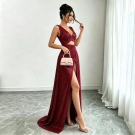 Sequined Twisted Irregular Asymmetric Dress Sleeveless Shiny Dress Cocktail Niche Dress