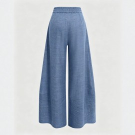 Women Figure Flattering Culotte Slim Wide Leg Design Loose Casual Pants
