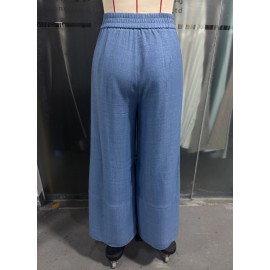 Women Figure Flattering Culotte Slim Wide Leg Design Loose Casual Pants