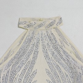 Women Elegant Halter Backless Split Drilling Dress