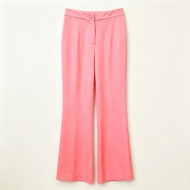 Autumn Watermelon Pink Work Pant Women Embellished Thin Looking Cool Wide Leg Pants