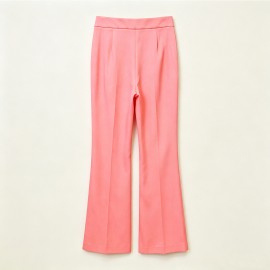 Autumn Watermelon Pink Work Pant Women Embellished Thin Looking Cool Wide Leg Pants