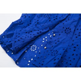 Women Hollow Out Cutout Embroidered Top