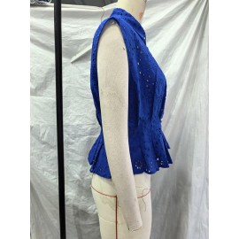 Women Hollow Out Cutout Embroidered Top