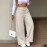 Casual Office Faux Waist Drawstring Suit Wide Leg Bottoms Women Clothing Autumn Winter