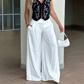 Casual Office Loose Linen Pants Women Clothing Summer