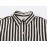 Women Clothing Early Autumn Long Sleeve Collared Patchwork Waistband Striped Shirt