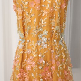Seaside Vacation Maxi Dress Summer Embroidered Halter Light Luxury High Grade Slim Dress Women