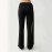 Women Clothing Autumn Black Ribbon Bootcut Trousers Women Slimming Casual All Matching Bell Bottom Pants