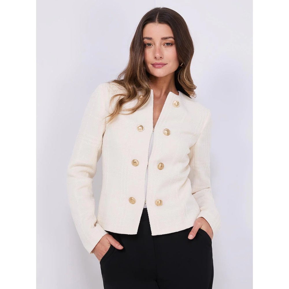 Boucle Blazer With Gold Buttons