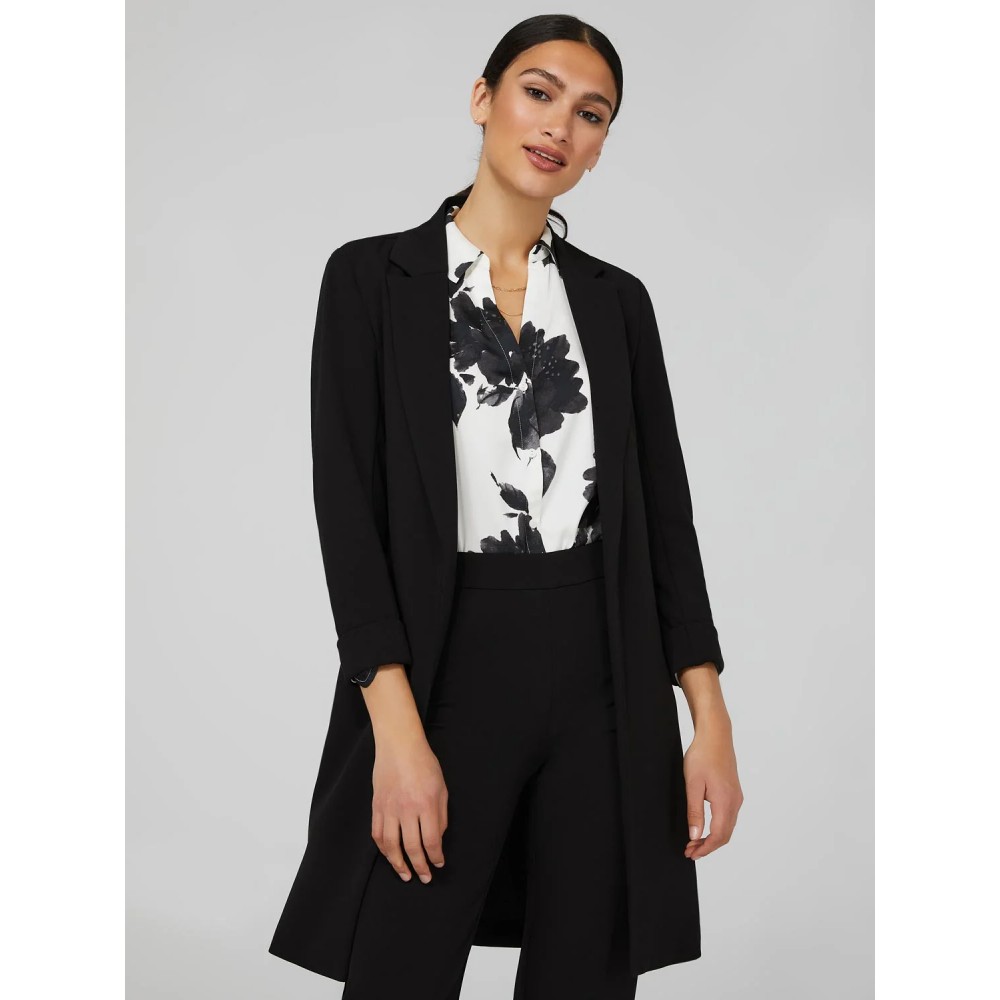 Long Open Blazer With Front Pockets
