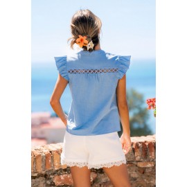 At Brunch Blue Top
