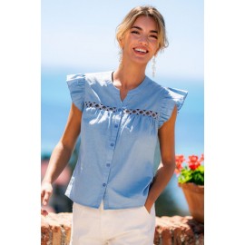 At Brunch Blue Top