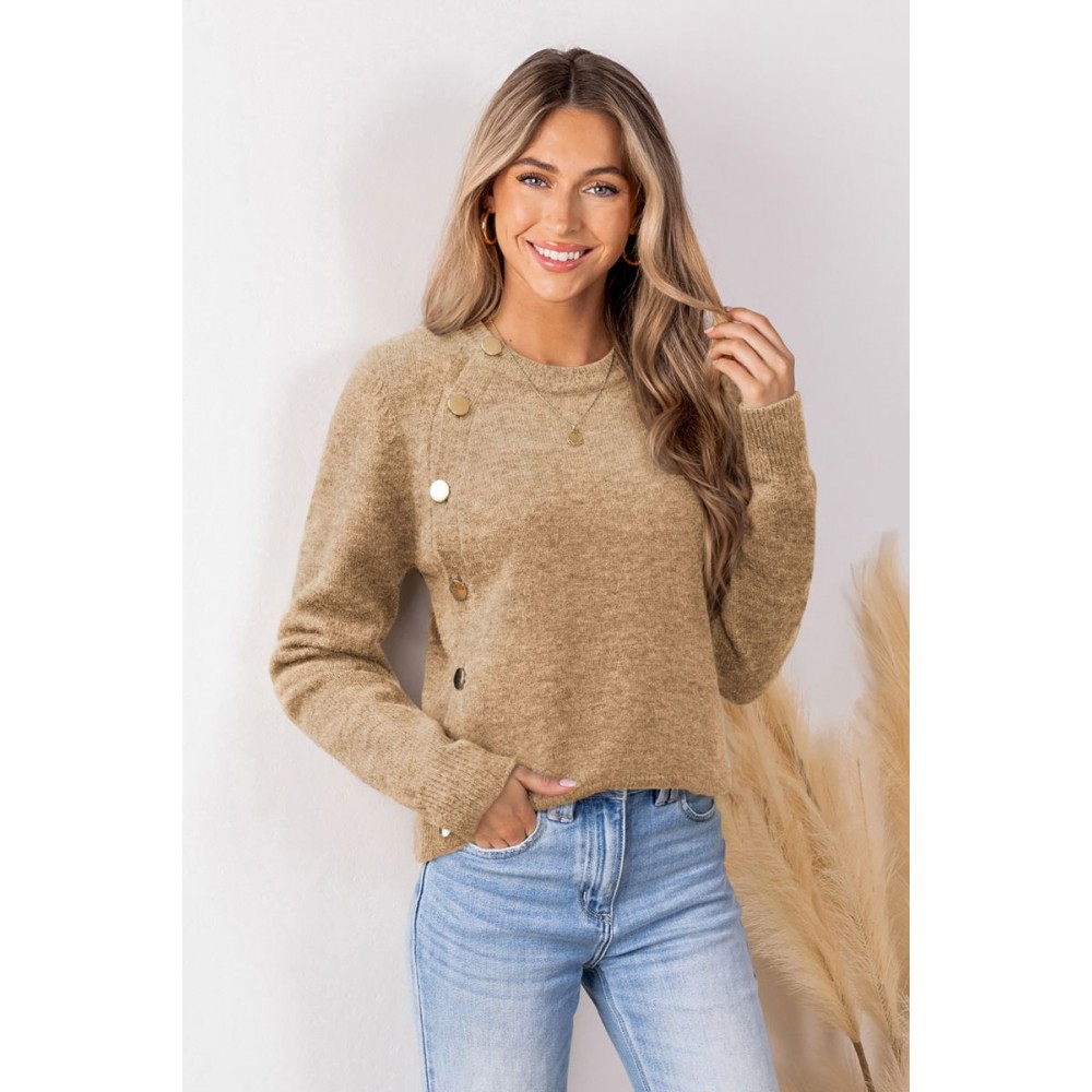 Autumn Fog Brown Knit Top