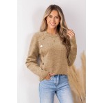 Autumn Fog Brown Knit Top