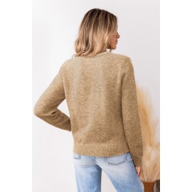 Autumn Fog Brown Knit Top