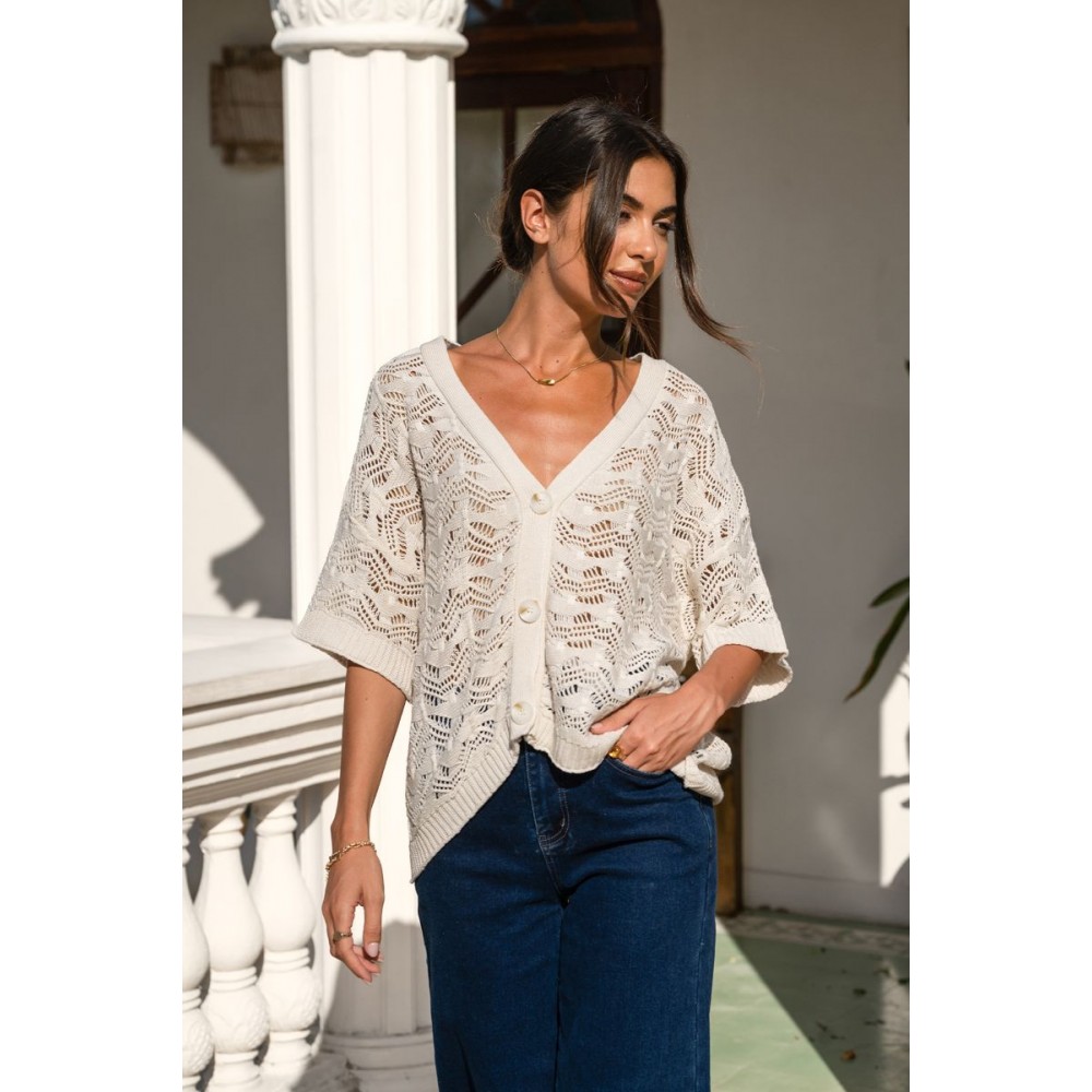 Claim to Fame Beige Cardigan