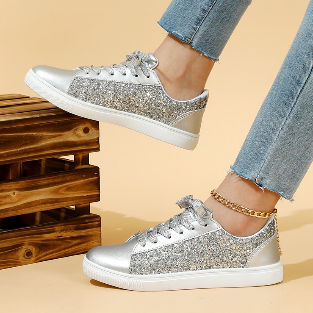 Women's Casual Sneakers, Low Cut Lace Up Fashion Shoes, Casual Attire Flat Sports Shoes, Women Shoes