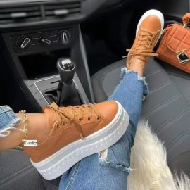 Summer New Large Size Women's Single Shoes European and American Round Toe Thick Sole Casual Versatile Adhesive Shoes Export Single Shoes, Women Shoes, Sneakers