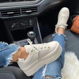 Summer New Large Size Women's Single Shoes European and American Round Toe Thick Sole Casual Versatile Adhesive Shoes Export Single Shoes, Women Shoes, Sneakers