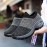 Men's & Women's Wide Width Slip-On Sneakers with Breathable Knit Upper & Rocker Sole - Comfort Walking Shoes Suitable for Gym, Casual, Walking - Durable Cushioned Sole & PVC Outsole - Easy On/Off (Wide Width Options)