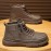 Women'S High-Top Work Boots Sneakers - Thick Anti-Slip Rubber Sole, Lace-Up Ankle Support, Cushioned Insole & Plush - All-Season PVC Upper Casual & Light Work Boots for Everyday (Grey) - Durable Round-Toe Design for Job & Leisure