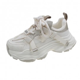 Women'S Mesh Platform Sneakers | Spring New, All-Match, Hot, Small Height Increasing, Casual, Low Top, Slip-on Closure, Solid Color, Fabric Upper and Inner