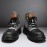 Men's Heavy-Duty Winter Work Boots - Shell Toe Anti-Collision, High-Top Ankle, PU -like Canvas Upper & PU Sole, - Rugged Outdoor Boots for,, Casual (Black/Golden) - Lace-Up