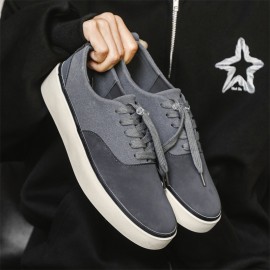 Men's Korean-Style Skate Shoes - Breathable Low-Top Sneakers with Soft Sole & Cushioning, Wear-Resistant Skateable Teeners for - Urban Style (Casual Skateboarding Shoes)