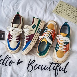 Men'S Shoes with a Comfortable And Breathable Canvas Design Featuring a Color-Block Style from Four Seasons Fashion