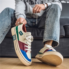 Men'S Shoes with a Comfortable And Breathable Canvas Design Featuring a Color-Block Style from Four Seasons Fashion