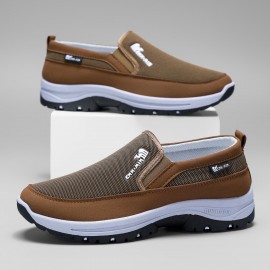 Men's Lightweight Slip-On Loafers with Arch Support & Cushioning - Non-Slip EVA/ Sole (US 10-11/EU 47) - Low-Top Elderly Walking Shoes Suitable for Spring/Autumn - Upper & PVC Insole - Sneakers for Seniors