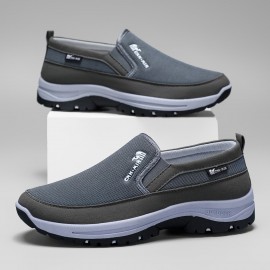 Men's Lightweight Slip-On Loafers with Arch Support & Cushioning - Non-Slip EVA/ Sole (US 10-11/EU 47) - Low-Top Elderly Walking Shoes Suitable for Spring/Autumn - Upper & PVC Insole - Sneakers for Seniors