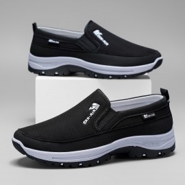 Men's Lightweight Slip-On Loafers with Arch Support & Cushioning - Non-Slip EVA/ Sole (US 10-11/EU 47) - Low-Top Elderly Walking Shoes Suitable for Spring/Autumn - Upper & PVC Insole - Sneakers for Seniors