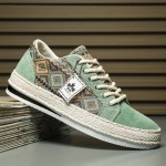 Men's Lightweight Breathable Sneakers with Non-Slip Sole & Upper - Beige/Black/Teal Low-Top Lace-Up Shoes Suitable for Everyday, Office, Formal Events | All-Season Comfortable Walking, Stylish Streetwear & Urban Fashion Sneakers