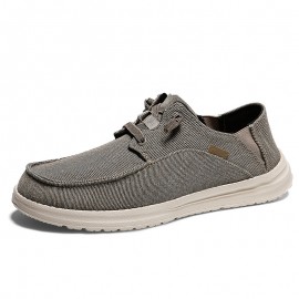 Men's Canvas Shoes with Straps, Loafers, Flat Casual Shoes, Breathable